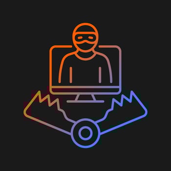 Honeypot gradient vector icon for dark theme. Trap for attackers. Deceptive method of cybersecurity. Luring hackers. Thin line color symbol. Modern style pictogram. Vector isolated outline drawing