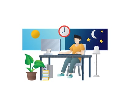 Work freelance vector illustration