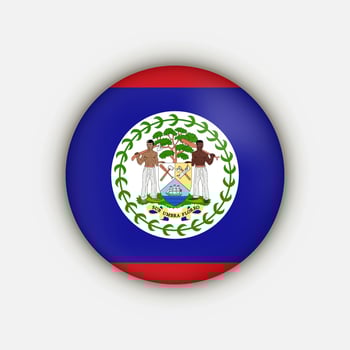 Country Belize. Belize flag. Vector illustration.