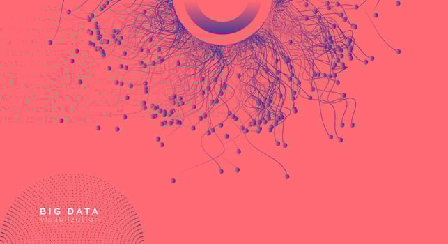 Abstract data technology background connected with lines and dots. vector