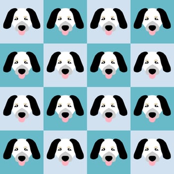 beagle dog head cartoon character on blue background vector