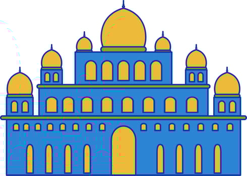 Filled line mosque vector
