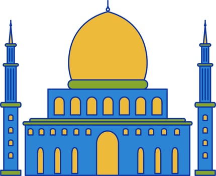 Filled line mosque vector