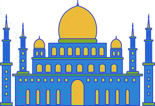 Filled line mosque vector