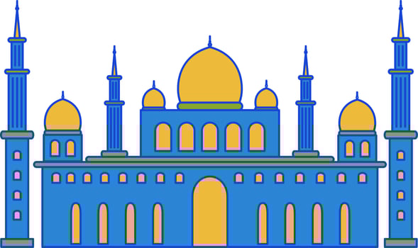 Filled line mosque vector