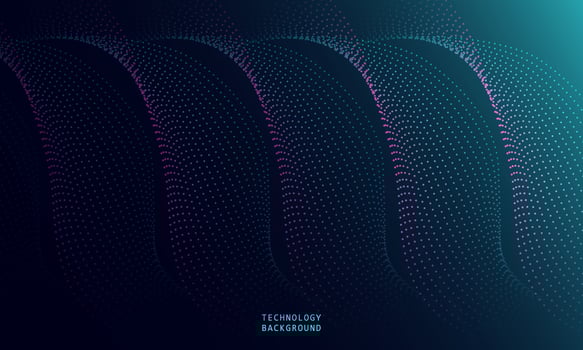 abstract wave technology background with blue light smooth and flow. vector