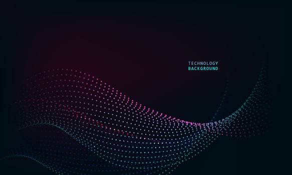 abstract wave technology background with blue light smooth and flow. vector