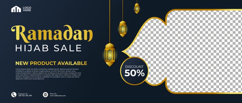 Ramadan Kareem or Eid Mubarak Islamic background design for greeting card, banner, event or poster vector