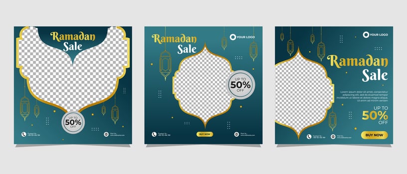 Ramadan sale social media post banner promotion template vector