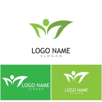 Mint leaves flat vector color icon template illustration design