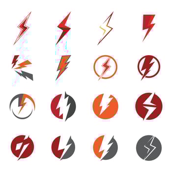 Flash thunderbolt Template vector icon illustration