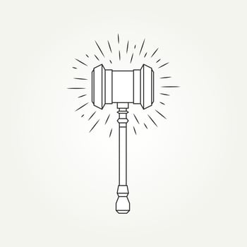 isolated lighting thunder hammer icon logo design vector