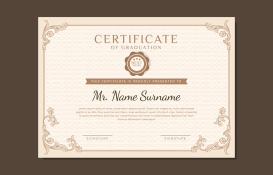 University Certificate Template vector