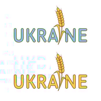 Inscription Ukraine With a Wheat Ear vector