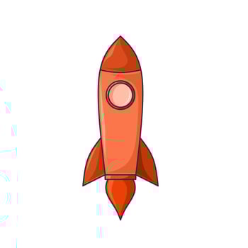 simple orange rocket vector illustration