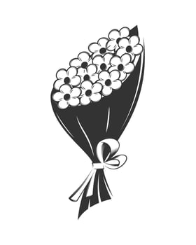 Bouquet flowers isolated on white background vector