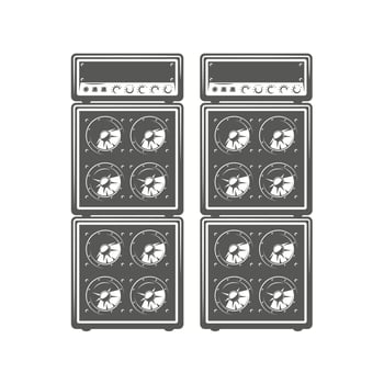 Concert speakers isolated on a white background vector
