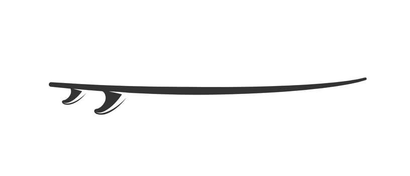 Surfboard silhouette isolated on white background vector