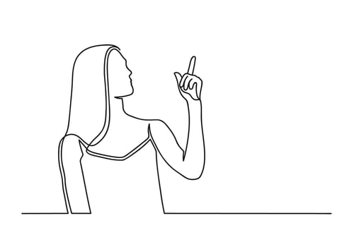 Continuous one line drawing of a woman vector