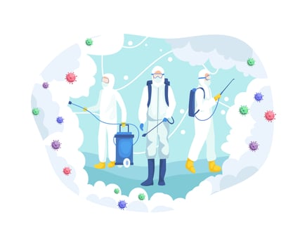 Virus disinfection concept illustration vector