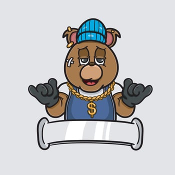 Mascot Bear Rapper Logo. vector