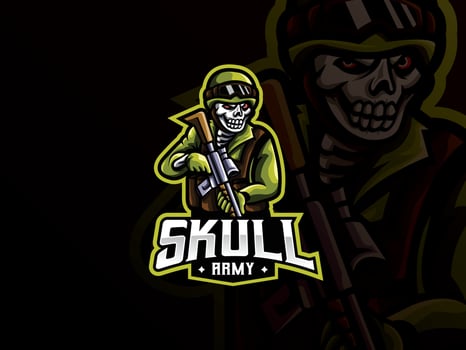 Skull military mascot sport logo design vector