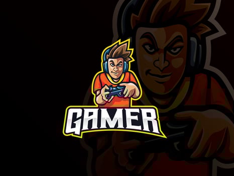 Gamer mascot sport logo design vector