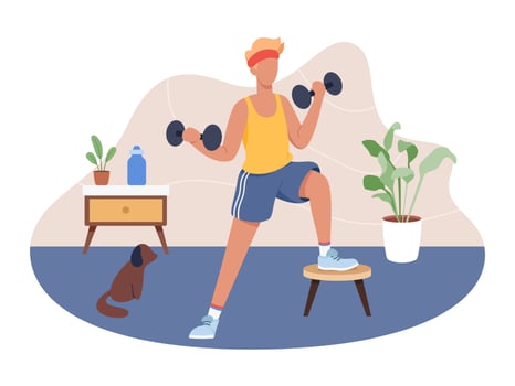 Exercise at home concept illustration vector