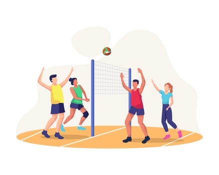 Concept illustration of playing volleyball vector