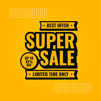 super sale yellow and black abstract sale banner best offer vector