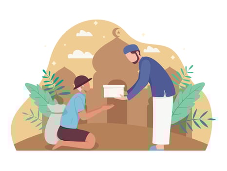 Ramadan kareem and Eid mubarak concept illustration vector