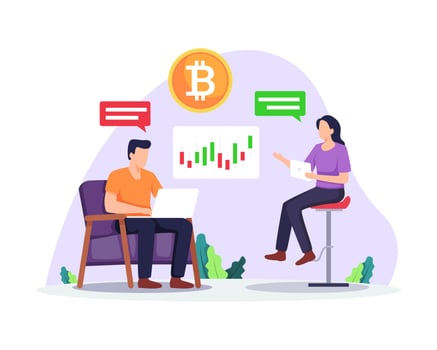 Cryptocurrency investment concept vector