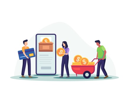 Online money illustration vector