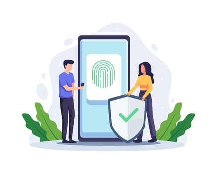 Biometric authentication concept illustration vector