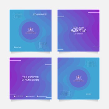 social media post promotion business set vector