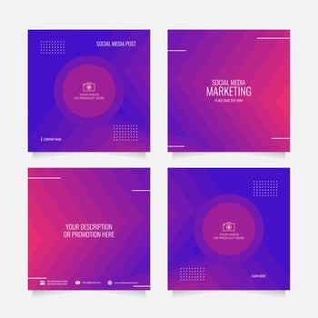 social media post promotion business set vector