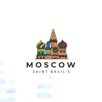 moscow saint basil cathedral country icon logo vector icon symbol illustration design