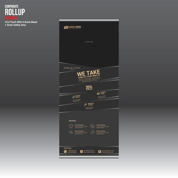 vector roll up banner design