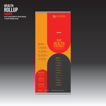 health vector roll up banner design