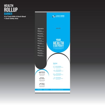 health vector roll up banner design