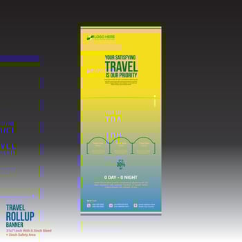 travel vector roll up banner design