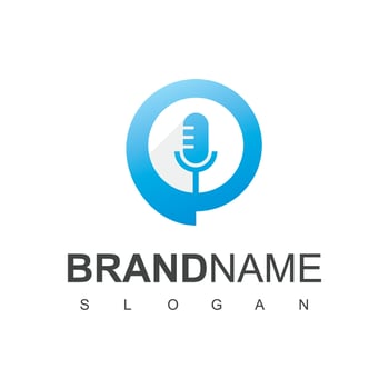 Podcast Talk Logo Design Template vector