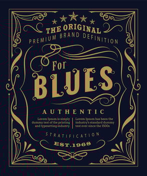 Vintage label typography poster frame design vector