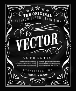 Antique label typography poster vintage frame blackboard design vector