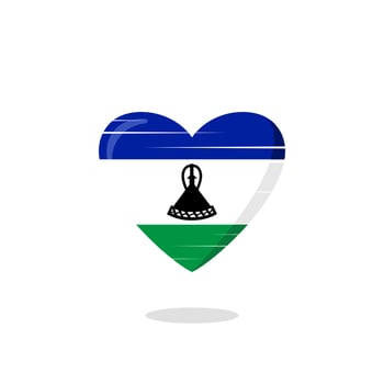 Lesotho flag shaped love illustration vector