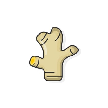 Cartoon icon of ginger vector illustration