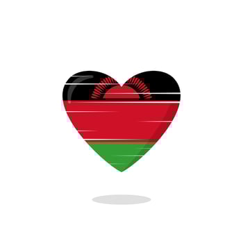 Malawi flag shaped love illustration vector