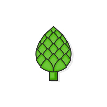 Cartoon icon of artichoke vector illustration