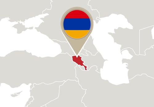Armenia on Europe map vector