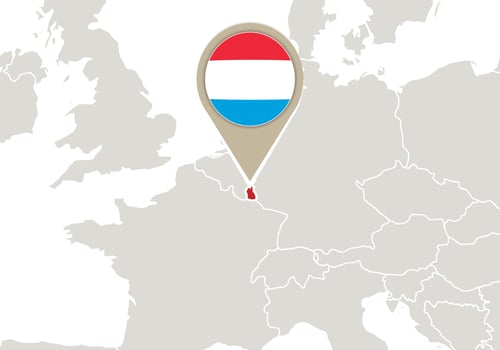Luxembourg on Europe map vector